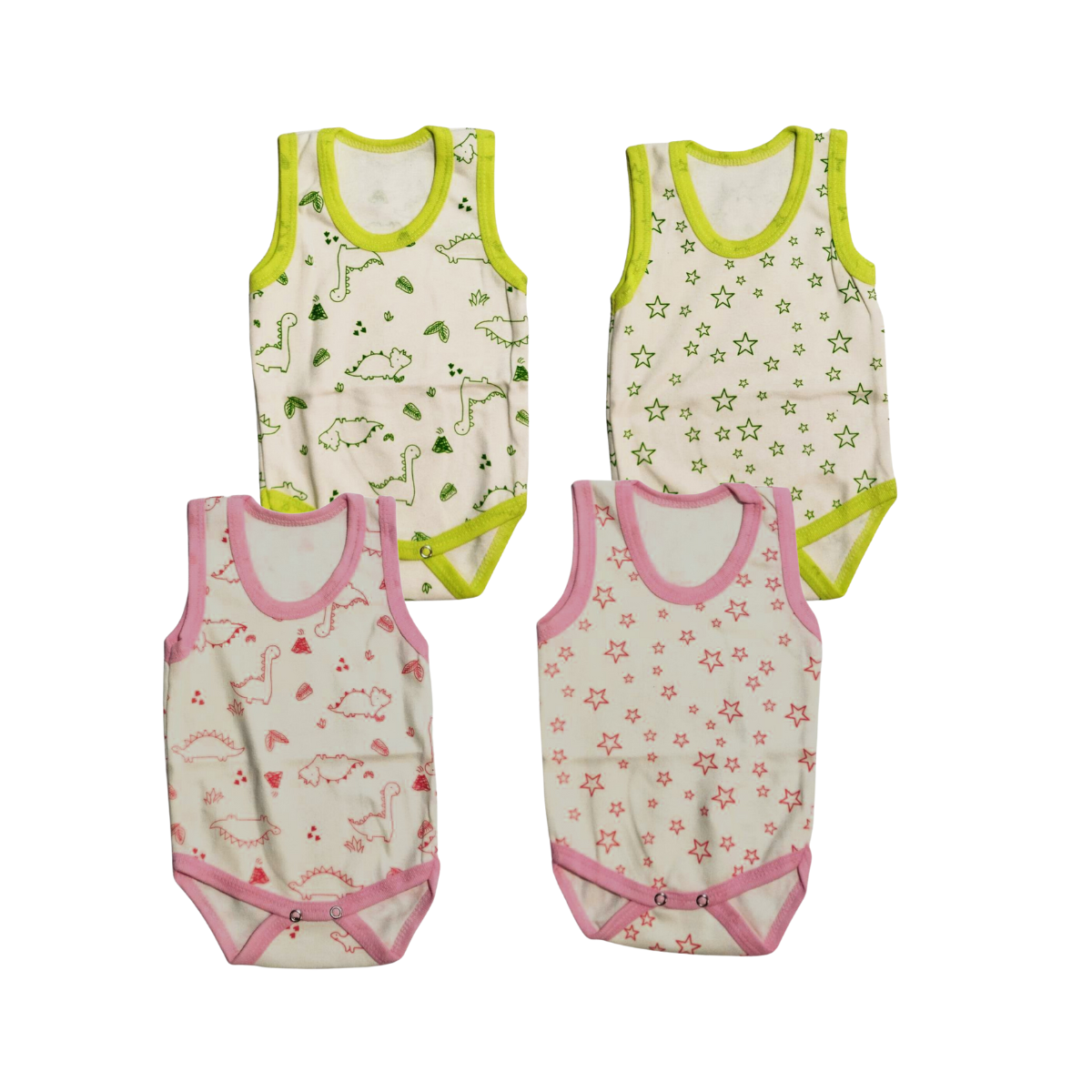 4 Tagless Summer Dino & Star Bodysuit - PG