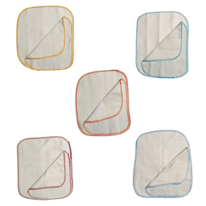 6 Baby washcloth - Natural muslin Cotton