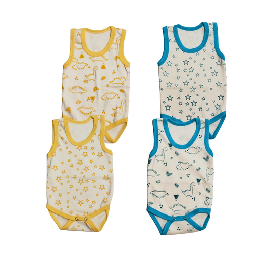 4 Tagless Summer Dino & Star Bodysuit - BY