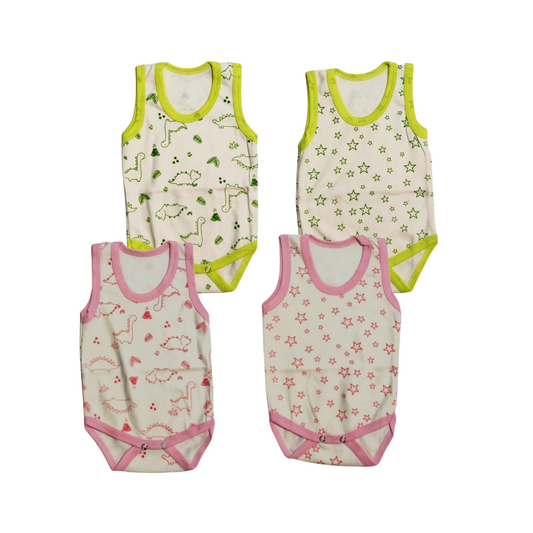 4 Tagless Summer Dino & Star Bodysuit - PG