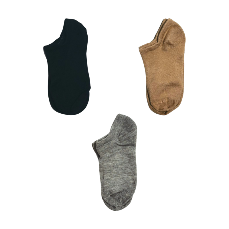 3 Pair Sneaker Socks - TRI COLOR