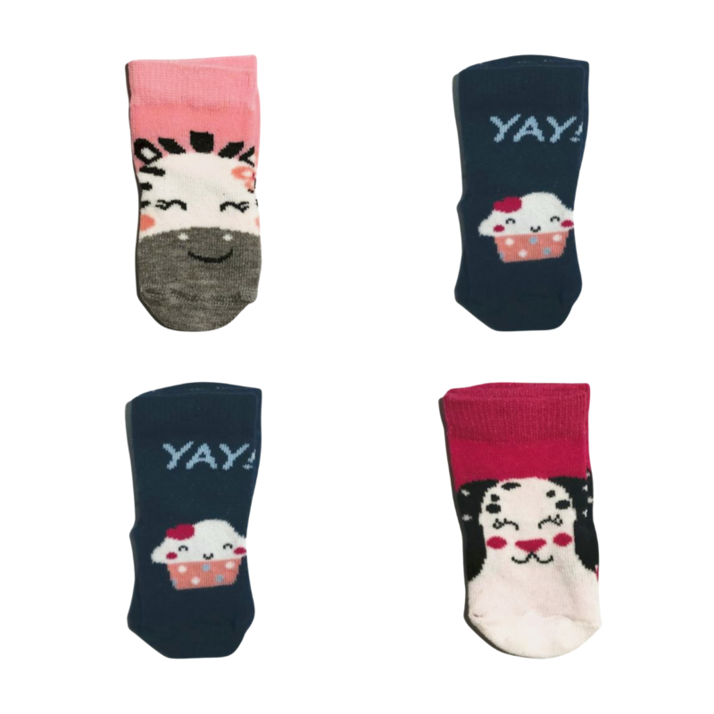 Adorable Baby Girl Socks - Set of 4 Pairs | Mix - Image 3
