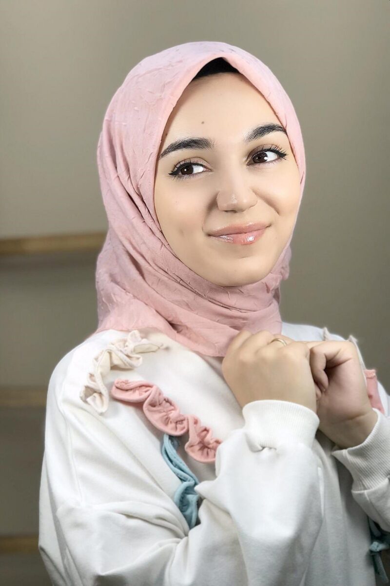 Plain Pink Soft Cotton Jazz Scarf - Women's Essential - Image 2