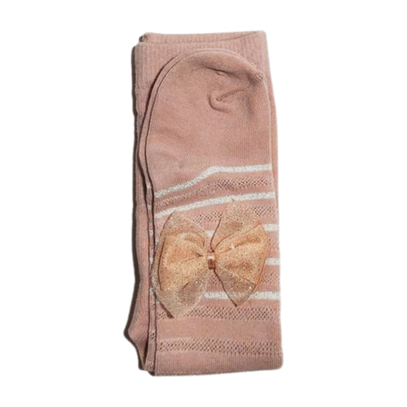 Cute Girl Bow Delight Leggings with Chic Stripes - Image 9